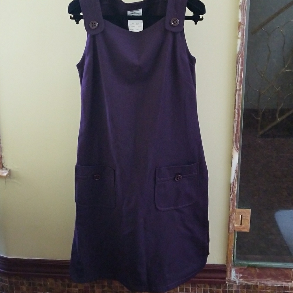 Eggplant color overall dress